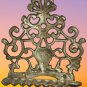 Antique Italian Brass Bronze c.18th Hanukkah Oil Lamp Menora Rare