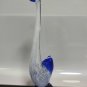 Vintage Large Murano Glass Bird Swan Duck Colorful Blue and White Excellent 31cm