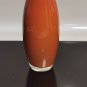 Vintage Empoli Orange Opaline Cased Glass Vase White Inside Hand Blown Italy