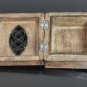 Vintage Solid Walnut Wood Trinket Jewelry Potpourri Box Ornate Cast Iron Cut Out