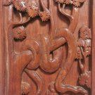 Hand Carved in Laos Wall Plaque Panel Snake on the Tree Rosewood Home Decor 35cm