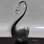 Vintage Large Murano Glass Hand Blown Bird Swan Grey and Clear Excellent