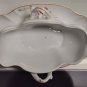Antique European Hand Painted Floral Porcelain Gravy Boat with Underplate 19th c