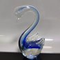Vintage Murano Glass Hand Blown Bird Swan Duck Blue and Clear Excellent