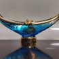 Murano Art Glass Italy Blue & Gold Gondola Boat Nut Dish Ashtray Hand Painted