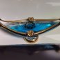 Murano Art Glass Italy Blue & Gold Gondola Boat Nut Dish Ashtray Hand Painted