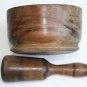 Old Vintage Handmade Hand Carved Mortar and Pestle Solid Olive Tree Wood Rare