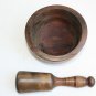 Old Vintage Handmade Hand Carved Mortar and Pestle Solid Olive Tree Wood Rare