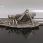 Nature-sceen Figure Display Silver Plated Brass Grasshopper and Snail on a Leaf