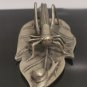 Nature-sceen Figure Display Silver Plated Brass Grasshopper and Snail on a Leaf