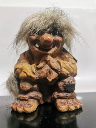 Large Vintage Nyform Norwegian Troll Doll  Original Tag 6" tall Folk Art