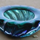 Vintage Awesome Heavy Aquamarine Murano Glass Bowl Ashtray Home Decor Rare
