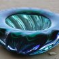 Vintage Awesome Heavy Aquamarine Murano Glass Bowl Ashtray Home Decor Rare