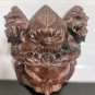 Vintage 19C Rosewood Hand Carved Asian Chinese Face Mask Dragons Wall Decor 27cm