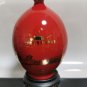 Daylight Universitas Amoiensis Porcelain Red Gold Glazed Asian Vase with Stand
