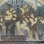 Vintage Etched Brass Egypt Collector Plate Middle Eastern Art Wall Hanging Rare