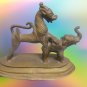 Rarest Antique Chinese Tibetian Bronze Foo Dog on Elephant Figurine Statue 2.3Kg