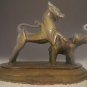 Rarest Antique Chinese Tibetian Bronze Foo Dog on Elephant Figurine Statue 2.3Kg