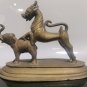 Rarest Antique Chinese Tibetian Bronze Foo Dog on Elephant Figurine Statue 2.3Kg