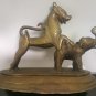 Rarest Antique Chinese Tibetian Bronze Foo Dog on Elephant Figurine Statue 2.3Kg