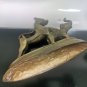 Rarest Antique Chinese Tibetian Bronze Foo Dog on Elephant Figurine Statue 2.3Kg
