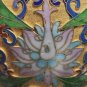 Beautiful Old Vintage Chinese Cloisonne Brass and Enamel Vase 7"