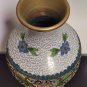 Beautiful Old Vintage Chinese Cloisonne Brass and Enamel Vase 7"