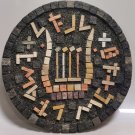 Eilon Mosaics Made by Hand of Natural Israel Stone Lyre of Four Strings Judaica