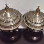 Pair of Mid 20th Century Handcrafted Moroccan Engraved Lidded Bowls Silver Plate