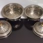 Pair of Mid 20th Century Handcrafted Moroccan Engraved Lidded Bowls Silver Plate