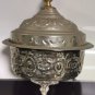 Pair of Mid 20th Century Handcrafted Moroccan Engraved Lidded Bowls Silver Plate