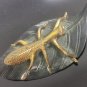 Tantric Brass Copper Fengshui Mantis Statue on the Leaf Metal Home Decor