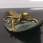 Tantric Brass Copper Fengshui Mantis Statue on the Leaf Metal Home Decor