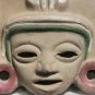 Vintage Mexican Aztec Mayan Face Mask Terracotta Clay Hand Painted Wall Hanging