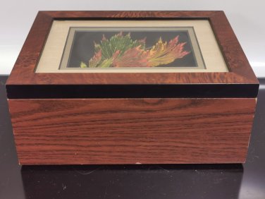 Booker Morey Leaf Lines Signed Jewelry Art Box 3D Leaf Japanese Maple Fullmoon