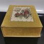 Old Vintage Trinket Jewelry Box Tapestry Embroidery Lady Knitting Collectible