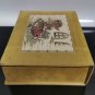 Old Vintage Trinket Jewelry Box Tapestry Embroidery Lady Knitting Collectible