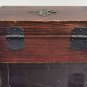 Vintage Hand Carved Old Wood Leaf and Metal Decor Trinket Jewelry Box