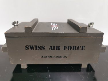 Vintage Swiss Air Force Watch Empty Collectible Wooden Box ALN 001-3025.07