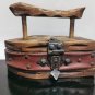 Vintage Spanish Decoration Coal Wooden Iron Trinket Jewlery Box Home Decor