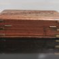Vintage Hand Carved Inlay Brass Leaves Decor Trinket Jewelry Box