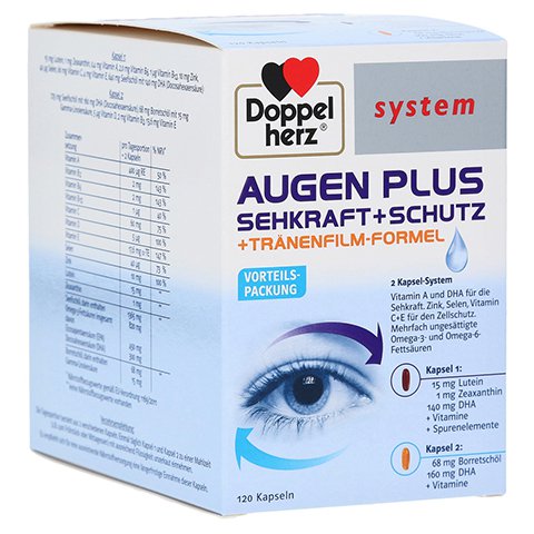 Doppelherz System Eyes Plus Vision + Protection + Tear Film Formula 120 pcs