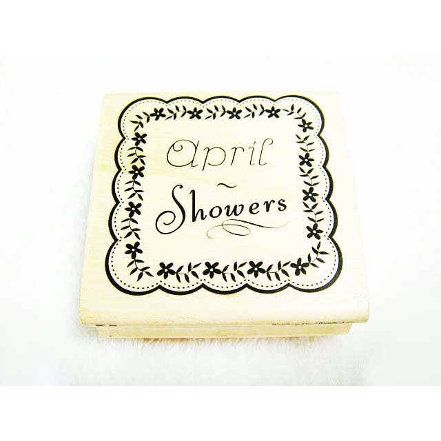 Wood Mounted Rubber Stamp by Craft Smart - April Showers
