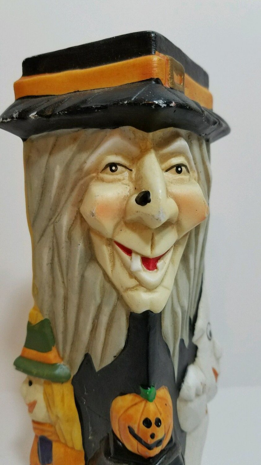 Candle Holder Halloween Witch Old Woman Hag