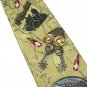 Texas Longhorn Necktie Silk Tabasco Mens Tie State Flag Sheriff Cactus Spurs Map Tan Vintage