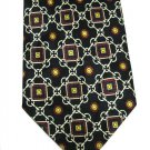 Classic Italian Silk Nectie Viva Mens Tie Black Cream Red Gold Chain Hand Made