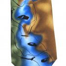 J Garcia Silk Necktie Mens Fashion Tie Watercolors Mod Green Volcano Yellow Gold Blue 59
