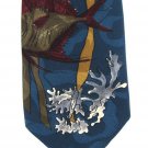 Wembley Starshine Necktie Vintage Tropical Fish Sea Ocean Coral 60s Teal Mens Novelty Tie
