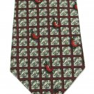 Tabasco Chili Pepper Tie Silk Hot Sauce Spicey Necktie Fun Novelty Cream Maroon Red 58