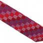 Extra Long Silk Tie 64 Babara Blank Red Blue Squares Bars Mod Design Iridescent Big Tall Handmade